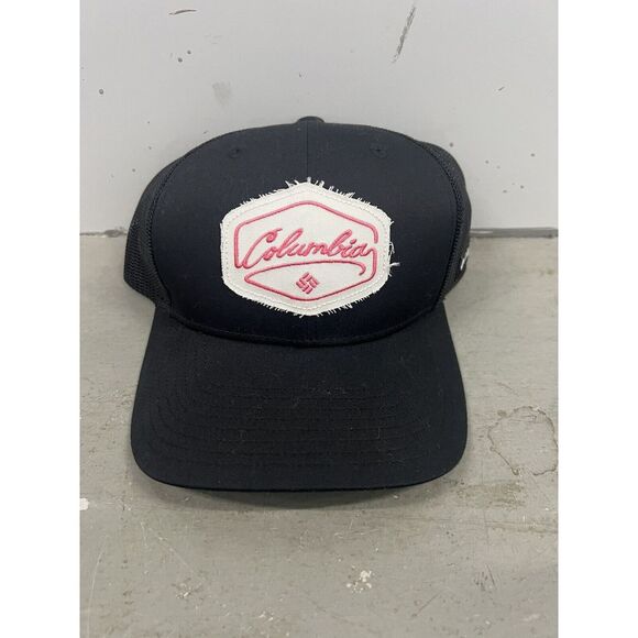 Columbia Hat Snapback Baseball Cap Navy Gray Red Sewn‎ Patch Logo Mesh Trucker - Picture 1 of 8